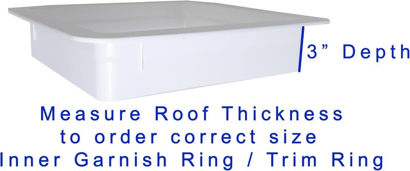 classAcustoms 81111-3G | 14" RV Roof Vent | 3" Garnish Ring | Non Powered | White Lid | Manual Crank | for RV's | Cargo Trailer | Camper and Motorhome (3" Garnish) - Image 2
